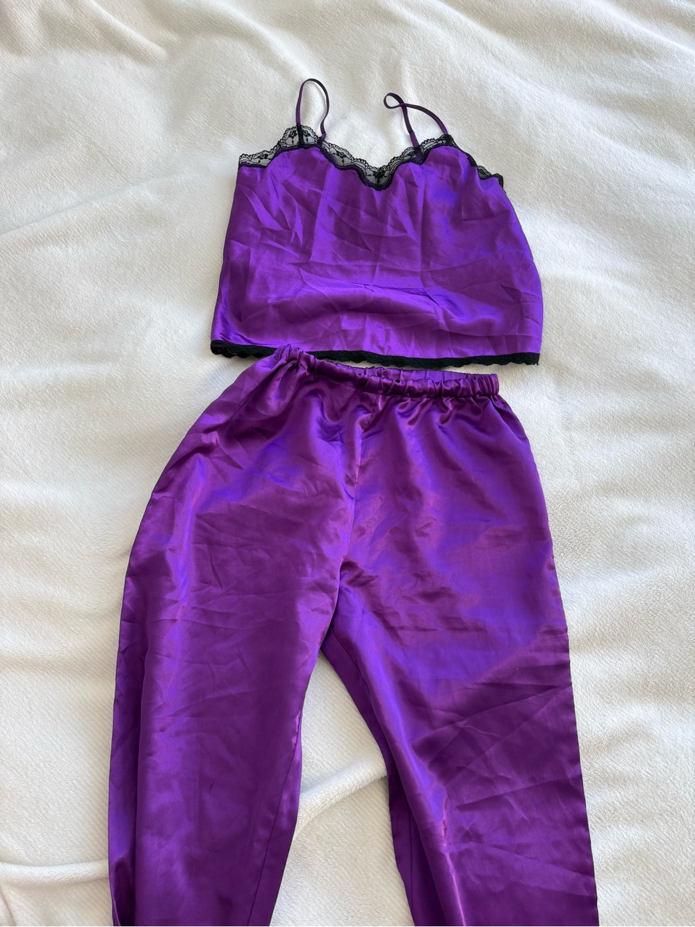 Anne Fontaine Violet Satin Camisole Top